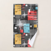 Abstracte moderne geometrische vormen met gestreep bad handdoek (Handdoek)