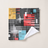 Abstracte moderne geometrische vormen met gestreep bad handdoek (Wasdoekje)