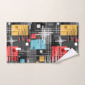 Abstracte moderne geometrische vormen met gestreep bad handdoek (Handdoek)