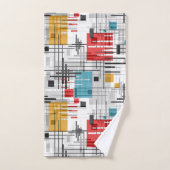 Abstracte moderne geometrische vormen met gestreep bad handdoek (Handdoek)