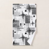 Abstracte moderne geometrische vormen met gestreep bad handdoek (Handdoek)