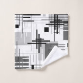 Abstracte moderne geometrische vormen met gestreep bad handdoek (Wasdoekje)
