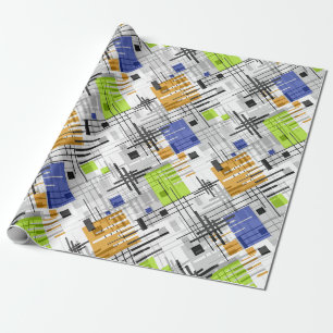 Abstracte moderne geometrische vormen met gestreep cadeaupapier