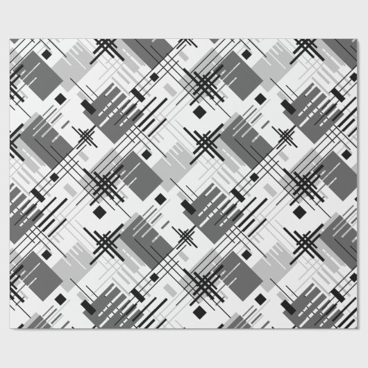 Abstracte moderne geometrische vormen met gestreep cadeaupapier (Vlak)