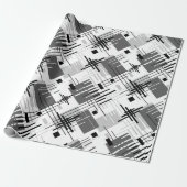 Abstracte moderne geometrische vormen met gestreep cadeaupapier (Uitgerold)