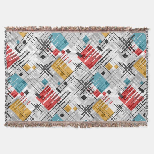 Abstracte moderne geometrische vormen met gestreep deken (Voorkant)