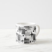 Abstracte moderne geometrische vormen met gestreep espresso kop (Voorkant rechts)