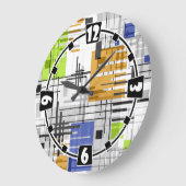 Abstracte moderne geometrische vormen met gestreep grote klok (Hoek)