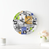 Abstracte moderne geometrische vormen met gestreep grote klok (Huis)