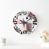 Abstracte moderne geometrische vormen met gestreep grote klok (Huis)