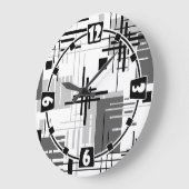Abstracte moderne geometrische vormen met gestreep grote klok (Hoek)
