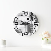 Abstracte moderne geometrische vormen met gestreep grote klok (Huis)