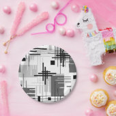 Abstracte moderne geometrische vormen met gestreep papieren bordje (Feest)