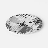 Abstracte moderne geometrische vormen met gestreep papieren bordje (Gekanteld)