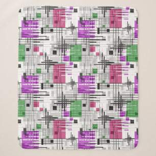 Abstracte moderne geometrische vormen met gestreep sherpa deken