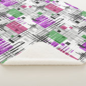 Abstracte moderne geometrische vormen met gestreep sherpa deken (3/4)