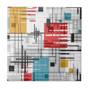Abstracte moderne geometrische vormen met gestreep tegeltje