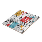 Abstracte moderne geometrische vormen met gestreep tegeltje (Zijkant)