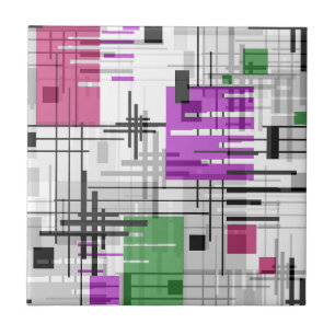 Abstracte moderne geometrische vormen met gestreep tegeltje