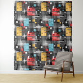 Abstracte moderne geometrische vormen met gestreep wandkleed (In situ)