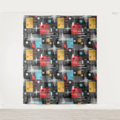 Abstracte moderne geometrische vormen met gestreep wandkleed (Voorkant)