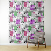 Abstracte moderne geometrische vormen met gestreep wandkleed (In situ)