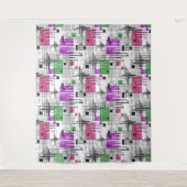 Abstracte moderne geometrische vormen met gestreep wandkleed (Voorkant)