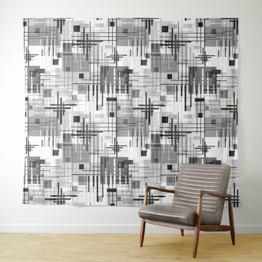 Abstracte moderne geometrische vormen met gestreep wandkleed (In Situ (horizontaal))