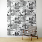 Abstracte moderne geometrische vormen met gestreep wandkleed (In situ)