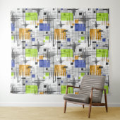 Abstracte moderne geometrische vormen met gestreep wandkleed (In Situ (horizontaal))