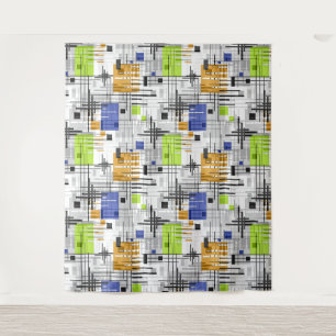 Abstracte moderne geometrische vormen met gestreep wandkleed