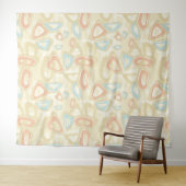 Abstracte moderne geometrische vormen pastelretro wandkleed (In Situ (horizontaal))