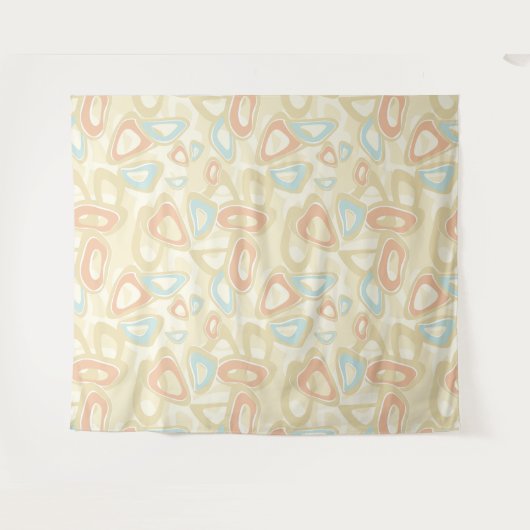 Abstracte moderne geometrische vormen pastelretro  wandkleed (Voorkant (horizontaal))