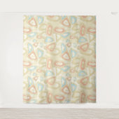 Abstracte moderne geometrische vormen pastelretro wandkleed (Voorkant)