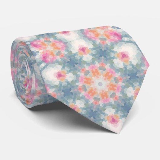 Abstracte moderne geometrische vormgeving blauw stropdas (Opgerold)