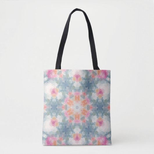 Abstracte moderne geometrische vormgeving blauw tote bag (Voorkant)