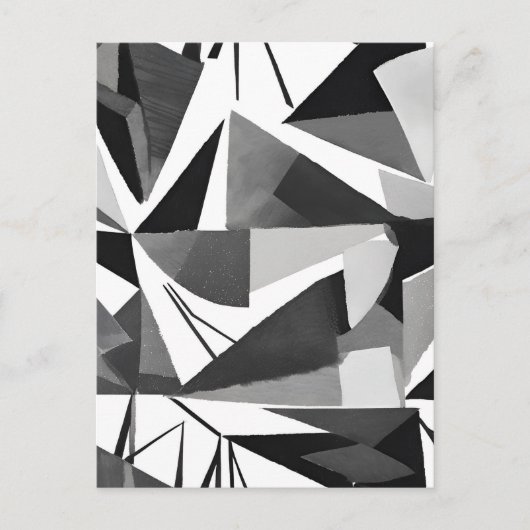Abstracte moderne geometrische zwart-wit Waterverf Briefkaart (Voorkant)
