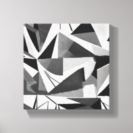 Abstracte moderne geometrische zwart-wit Waterverf Canvas Afdruk