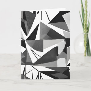 Abstracte Moderne Geometrische Zwart-Wit Waterverf Kaart