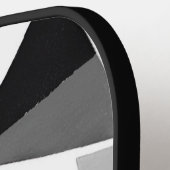 Abstracte Moderne Geometrische Zwart-Wit Waterverf Pickleball Paddle (Links Detail)