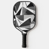 Abstracte Moderne Geometrische Zwart-Wit Waterverf Pickleball Paddle (Achterkant)