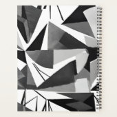 Abstracte Moderne Geometrische Zwart-Wit Waterverf Planner (Achterkant)
