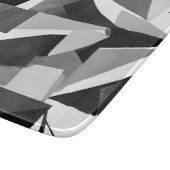 Abstracte moderne geometrische zwart-wit waterverf snijplank (Hoek)