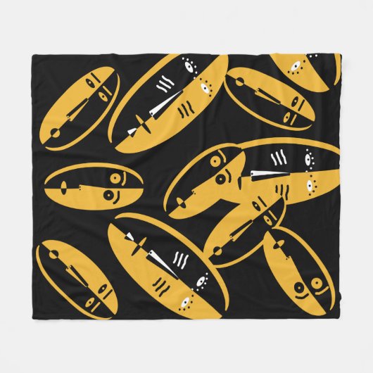 abstracte, moderne gezichtspatronen fleece deken (Voorkant (Horizontaal))