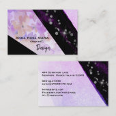 *~* Abstracte moderne glitter geometrische zwarte  Visitekaartje (Voorkant / Achterkant)