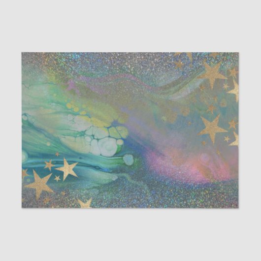 Abstracte moderne glittervloeistof ontkoppeld tissuepapier (Voorkant)