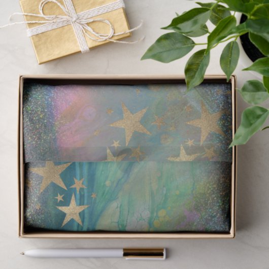 Abstracte moderne glittervloeistof ontkoppeld tissuepapier (Geschenk)