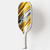 Abstracte, moderne Gold Silver- en Brongolven Pickleball Paddle (Links)