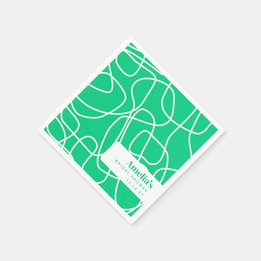 Abstracte, moderne, groene, aangepaste grafische v servet (Hoek)