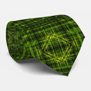 Abstracte moderne groene eco hi-tech fractal kunst stropdas